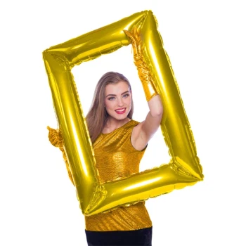 Folieballon Selfie-ramme guld 60cm x 85cm festpynt