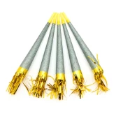 Nytårs Tudehorn guld glitter 31cm, 5 stk. festartikler