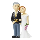 Figur Guldbryllup 50 år 8cm guldbryllupspynt