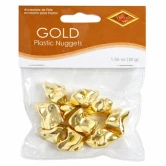 Guldklumper i plast 9 stk i klar pose til pirat fest og skattejagt
