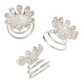 Hårspiral med diamantblomst og hvid perle hårpynt