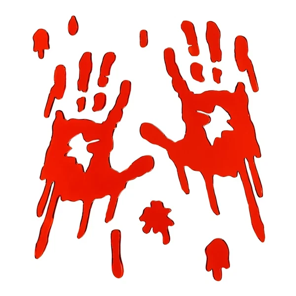 Halloween vinduesklistermærker Blodige håndaftryk rød halloweenpynt