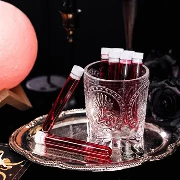 Halloween blodprøve shot glas, 6 stk. blodige drinks