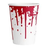 Papkrus Halloween Bloody Good Time hvid/rød, 8 stk. engangsservice