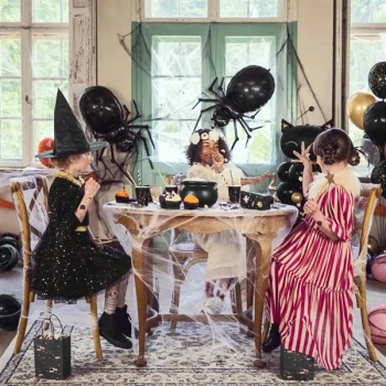 Popcornbæger Halloween BOO sort/guld, 6 stk. halloweenfest