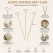 Hjerte kortholder i guld 20 cm 3 stk infografik med produktinformation til bordkort, bryllup og fest
