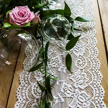 Bordløber Blonde råhvid 15cm x 9m festartikler