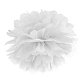 Pompon papirdekoration hvid 30cm festartikler