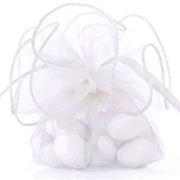 Risposer organza med bånd hvid, 10 stk. bryllup