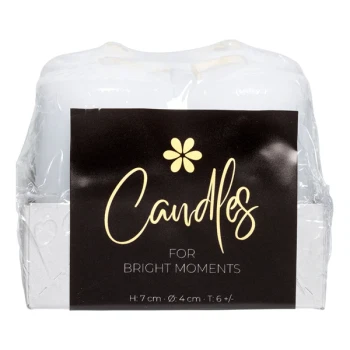 Bloklys hvid 4cm x 7cm, 4 stk. borddækning