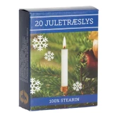 Juletræslys selvslukkende hvid 1,2cm x 12cm, 20 stk. stearinlys