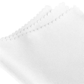 Stofservietter med tungekant hvid 45cm x 45cm, 5 stk. borddækning
