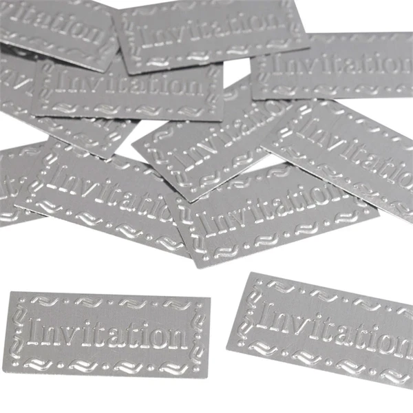 Skilt Invitation metal 2,1cm x 4cm, 12 stk. festpynt