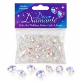 Iriserende pynte diamanter 12 mm 28 g til bordpynt og dekoration