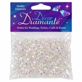 Iriserende pynte diamanter 6 mm i klar facetslebet akryl – 28 g