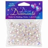 Iriserende pynte diamanter hjerter 12 mm i pose