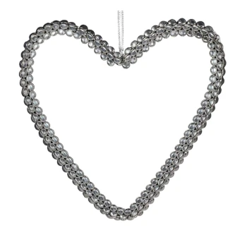 Hjerte med metalklokker 20cm juledekoration