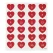 Stickers Kalendertal til pakkekalender Hjerter rød 1-24 jul