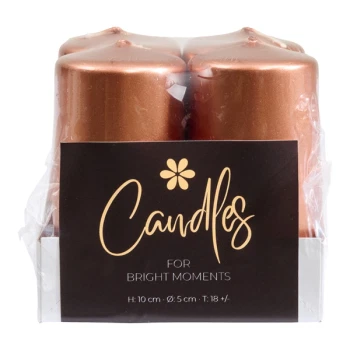 Bloklys kobber 5cm x 10cm, 4 stk. borddækning