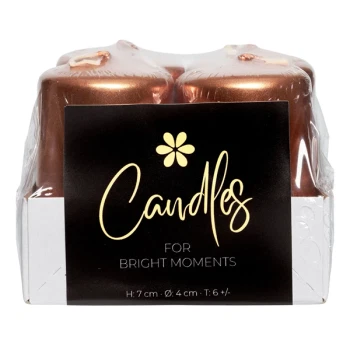 Bloklys kobber 4cm x 7cm, 4 stk. borddækning