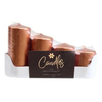 Bloklys kobber mix, 4 stk. borddækning