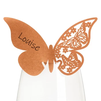 Bordkort Sommerfugl kobber perlemor, 10 stk. glaskort