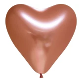 Balloner Hjerte kobber chrome 30cm, 6 stk. festpynt