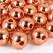 Kobber metallic perler 14 mm – close-up af blanke dekorationsperler