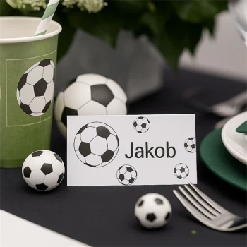 Fodbold hvid/sort 3,2cm, 6 stk. konfirmation