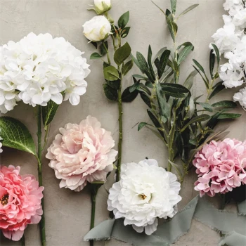 Pæon blomst hvid 35cm festudsmykning