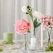 Rose med 2 hoveder creme/grøn 55cm bryllupspynt