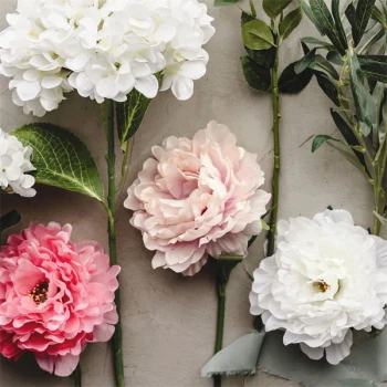 Rosa pæon blomst rosa 35cm kunstige blomster