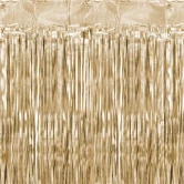 Lametta glimmerforhæng guld mat metallic 2,5m x 90cm festartikler