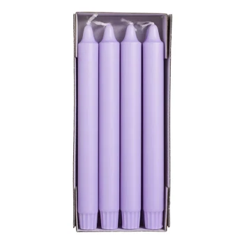 Kronelys lys lilla 2,3cm x 24cm, 8 stk. borddækning