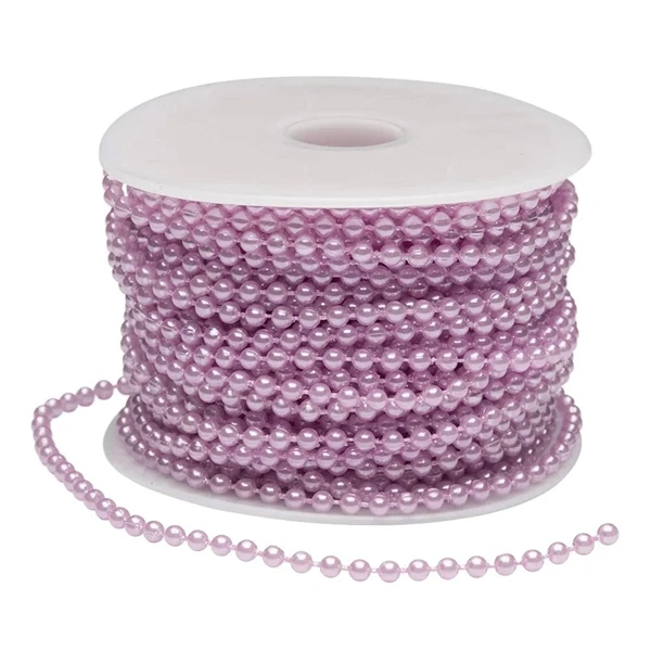 Perlebånd lys lilla 4mm x 22m dekoration