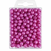 Lilla perler 8 mm – 250 stk. dekorationsperler med perlemorslook