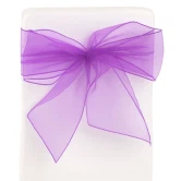 Stolesløjfe organza lilla 18cm x 2,75m, 5 stk. festpynt