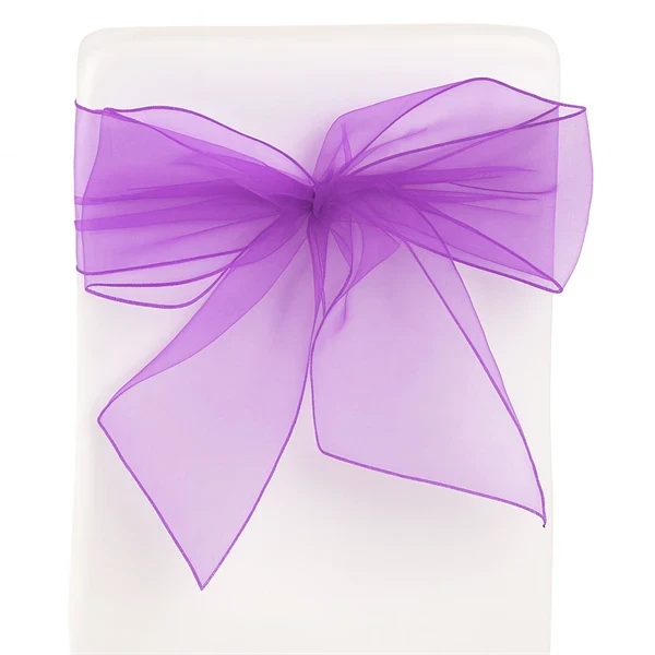Stolesløjfe organza lilla 18cm x 2,75m, 5 stk. festpynt