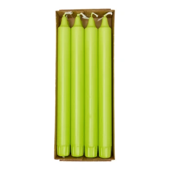 Kronelys limegrøn 2,3cm x 24cm, 8 stk. borddækning