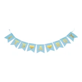 Guirlande "It's A Boy" lyseblå/guld 1,6m festartikler