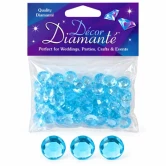 Lyseblå pynte diamanter 12 mm i akryl – 28 g ca. 87 stk.