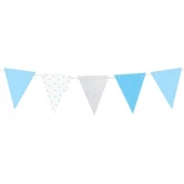 Vimpel hvid/lyseblå/sølv 1,3m  festartikler