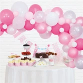 Ballonbue hvid/lyserød/pink 4m festpynt
