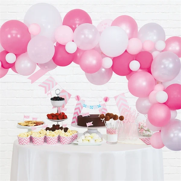 Ballonbue hvid/lyserød/pink 4m festpynt