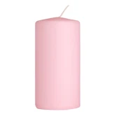 Bloklys lyserød 6cm x 12cm, 12 stk. stearinlys