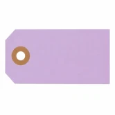 Manilamærke lys lilla 4x8 cm med forstærket hul i kraftig karton til bordkort, gavemærker og kreative hobbyprojekter.