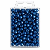 Mørkeblå perler 8 mm – 250 stk. dekorationsperler