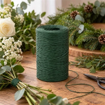 Mørkegrøn bindewire til blomsterbinding, buketter, kranse og kreative dekorationer