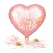 Lyserød hjerteformet Mom to Be folieballon til baby shower packshot på hvid baggrund