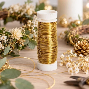 Myrtetråd guld 0,3 mm til kranse, blomsterdekorationer og kreative projekter
